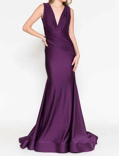 Amelia Couture Bridget Gown In Plum In Purple