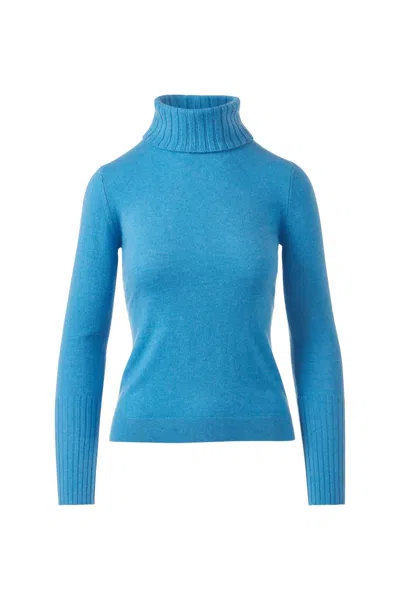 Kinross Women's Chunky Trim Turtleneck Sweater In Imperial In Blue