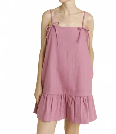 Aureum Bow Trim Mini Dress In Pink In Pink