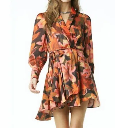 Tart Collections Glaenna Mini Dress In Bromeliad Ikat V2 In Orange