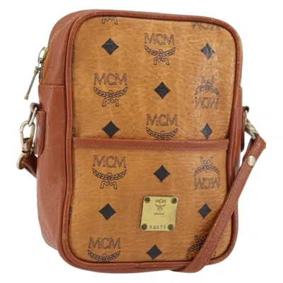 Pre-owned Mcm Visetos Shoulder Bag Canvas And Leather Canvas Shoulder Bag Bag () In Brown