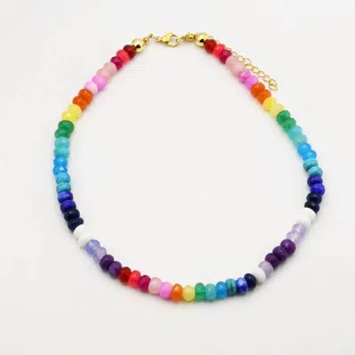 Treasure Jewels Women's Rainbow Gemstone Necklace In Multi In Multi