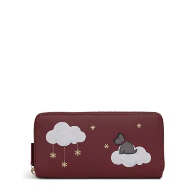 Radley It's Written In The Flakes Large Zip Around Wallet In Burgundy