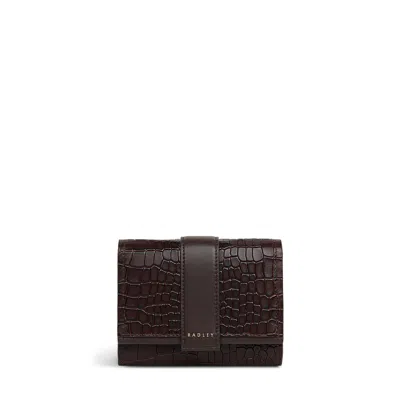 Radley Sloane Mews - Faux Croc Medium Flapover Wallet In Brown