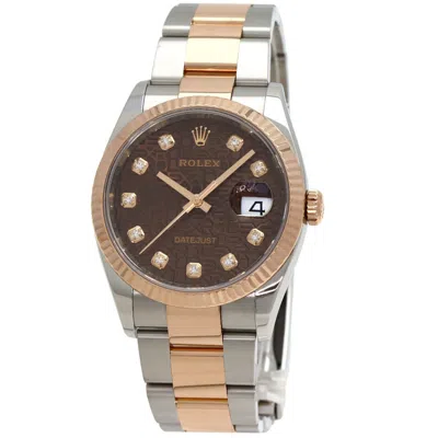 Pre-owned Rolex Datejust Pink Gold (18k) Stainless Steel Wristwatch () In Multi