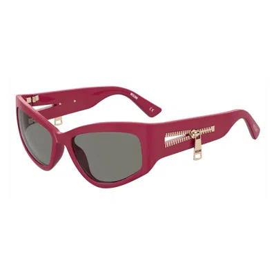 Moschino Sunglasses Cat Eye Full Rim, Red Frame And Grey Lens Mos158/s0c9air In Red