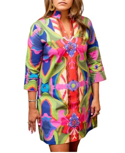 House Of Mbr Bouvier Short Dress In Charleston Sunday In Multi