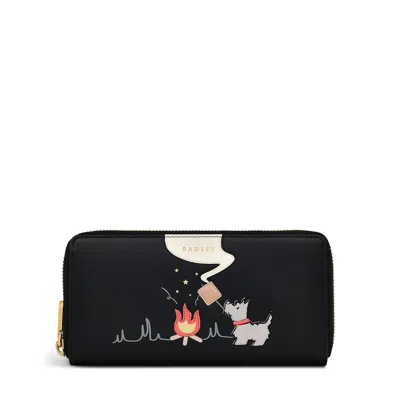 Radley Toasting Marshmallow Large Zip Around Wallet In Black