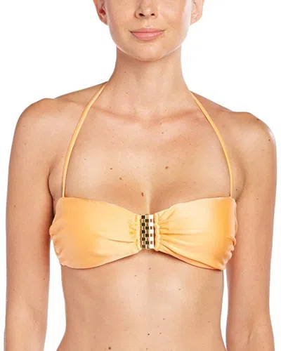 Vix Bandeau Bikini Top In Coral In Gold