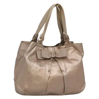 Pre-owned Ferragamo Vala Leather Leather Tote Bag Bag () In Gold