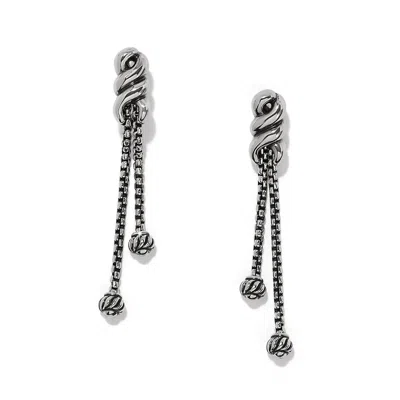 Brighton Women's Interlok Twist Double Post Drop Earrings In Silver In Multi