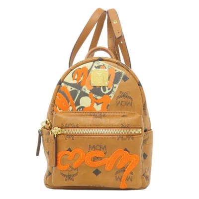 Pre-owned Mcm Pvc Backpack () In Brown