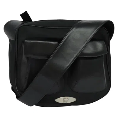 Pre-owned Versace Medusa Shoulder Bag Leather Leather Shoulder Bag Bag () In Black