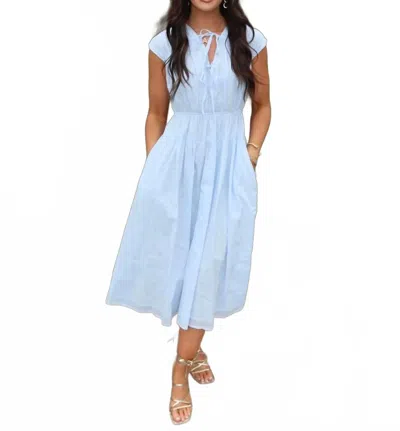 Item Ditto Gathered Detail Midi Dress In Light Blue In Blue