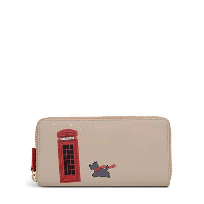 Radley Christmas Is Calling Large Zip Around Wallet In White