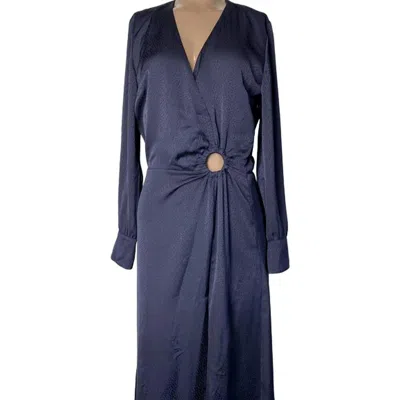 Ba&sh Women's V-neck Jacquard Midi Dress In Marine In Blue