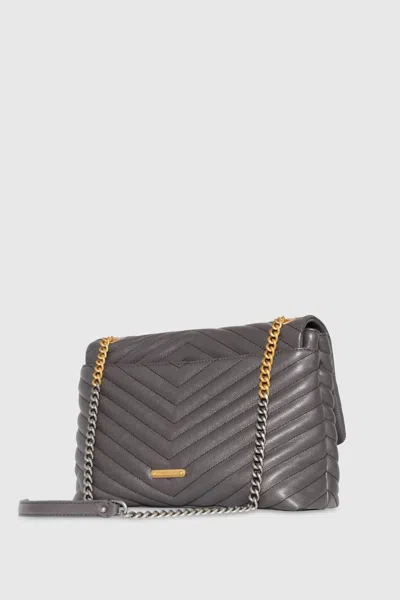 Rebecca Minkoff Women's Edie Flap Shoulder Bag In Graphite In Pink