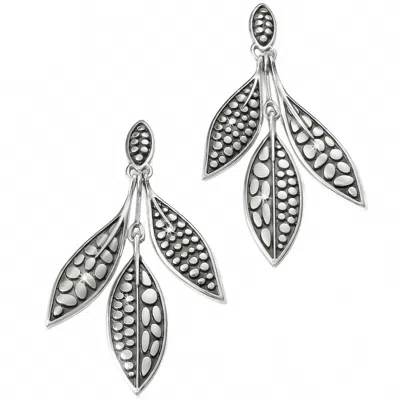 Brighton Women's Pebble Leaf Trio Post Drop Earrings In Silver In Multi