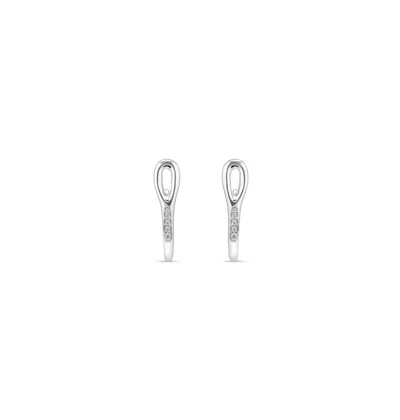 Unode50 Silver Plated Metal Alloy Needle Earrings With White Topazes In Silver