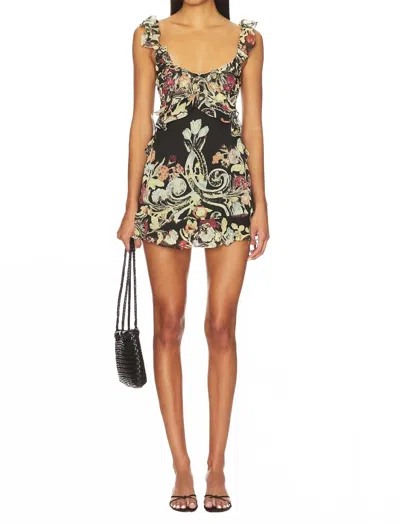 Free People Bali Flora Mini Dress In Black Combo In Multi