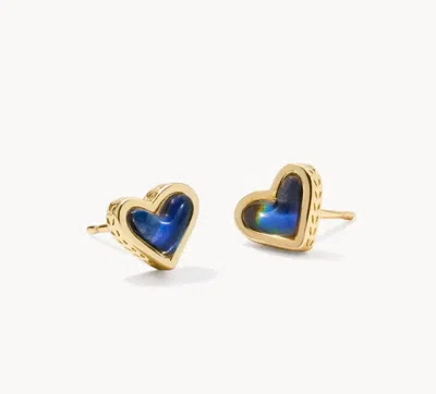 Kendra Scott Women's Framed Ari Heart Stud Earrings In Mood Stone In Multi