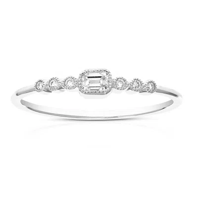 Vir Jewels 1/6 Cttw Emerald Lab Grown Diamond Engagement Ring In Sterling Silver For Women In Silver