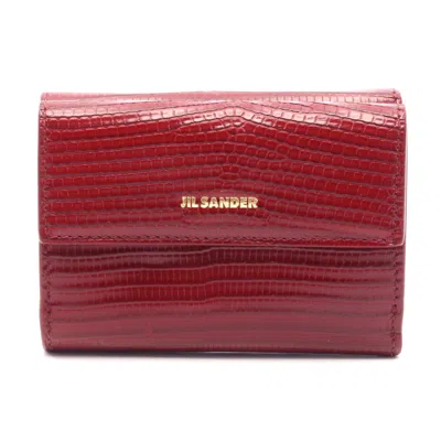 Jil Sander Leather Baby Wallet In Red