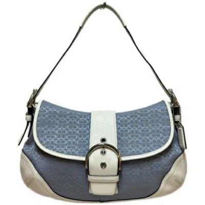 Pre-owned Coach Mini Signature Leather Shoulder Bag () In Blue