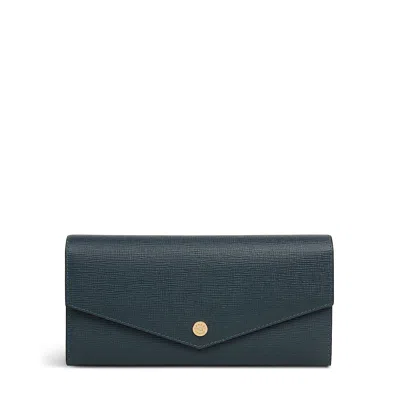 Radley St Pancras Lane - Saffiano Large Flapover Wallet In Blue