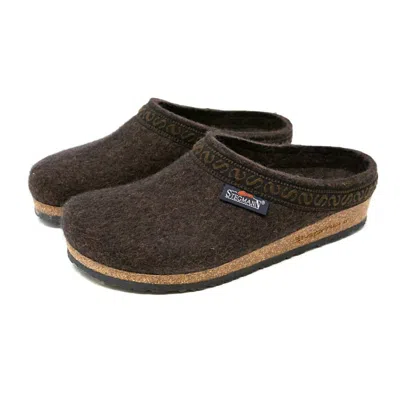 Stegmann Women's Cork Wool Clog In Teak In Silver