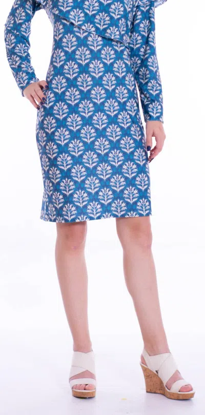 Michelle Parisou Audrey Mini Dress In Silverleaf In Blue