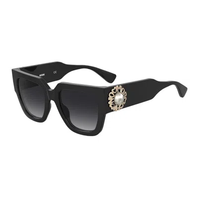 Moschino Sunglasses Square Full Rim, Havana Frame And Grey Lens Mos153/s0086ir In Black