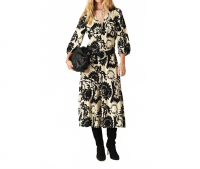 Ba&sh Ferae Midi Dress In Cream/black In Black