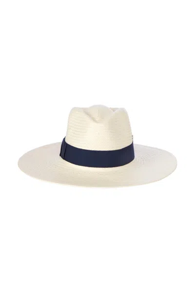 Florabella Women's Nadine Hat In Ivory Dark Navy In White