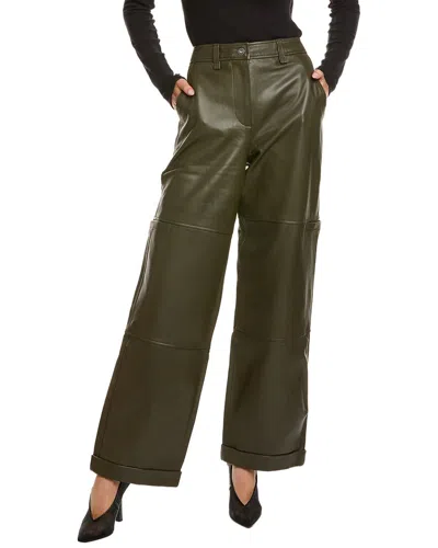 Proenza Schouler White Label Mason Leather Pant In Green