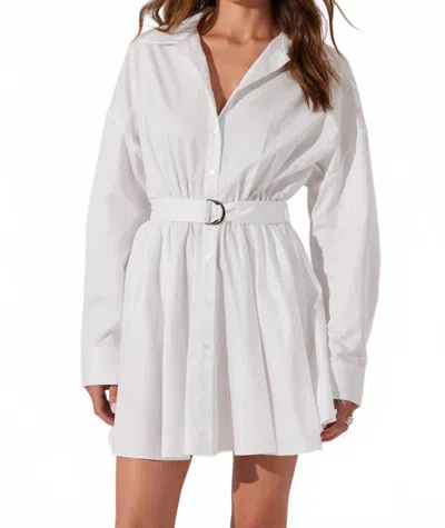 Astr Winica Poplin Mini Dress In White In White