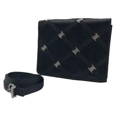 Pre-owned Ferragamo Satin Pochette () In Black