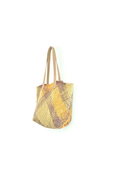 Claramonte Women's Lilo Woven Tote Bag In Yellow Multi In Yellow