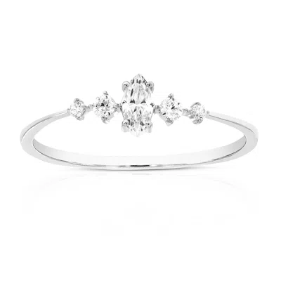 Vir Jewels 1/4 Cttw Lab Grown Diamond 5 Stone Engagement Ring In Sterling Silver For Women In Silver