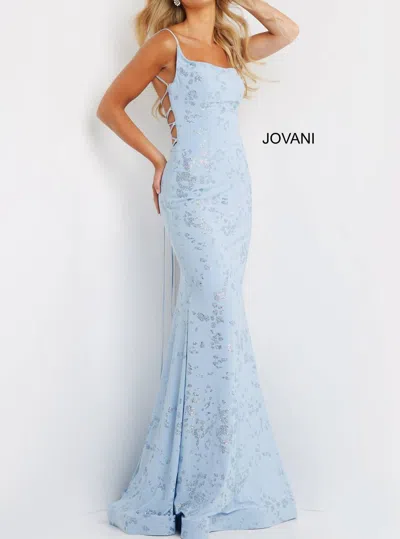Jovani Women's Shoulder Long Formal Prom Gown In Light Blue In Blue