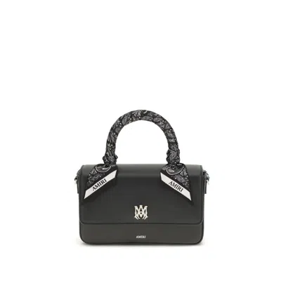 Amiri Black Calf Leather Bos Taurus Shoulder Bag In Black