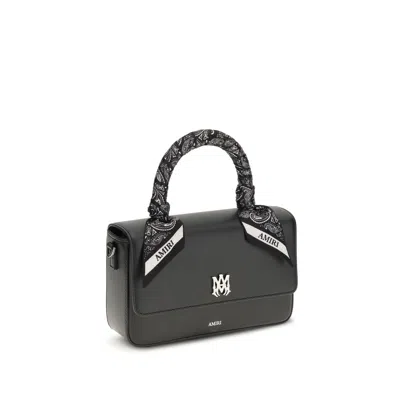 Amiri Black Calf Leather Bos Taurus Shoulder Bag In Black