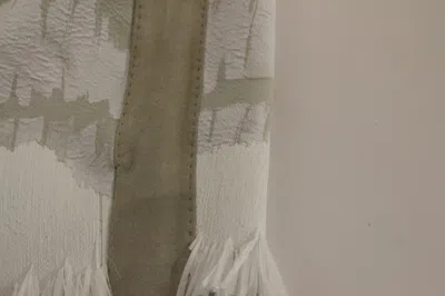 Arzu Kaprol White Acrylic Straight Pencil Women's Skirt In White