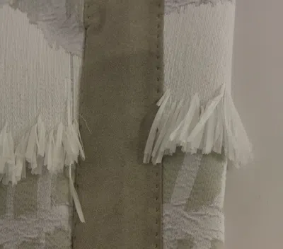 Arzu Kaprol White Acrylic Straight Pencil Women's Skirt In White