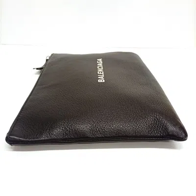 Pre-owned Balenciaga Black Leather Clutch Bag ()