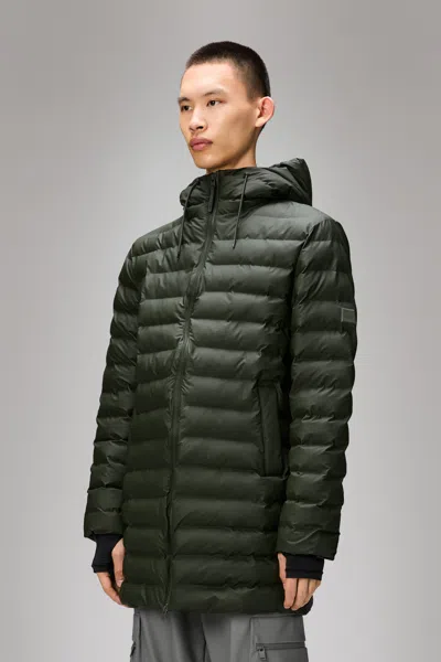 Rains Lohja Long Puffer Jacket In Black