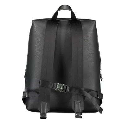 Calvin Klein Black Polyester Men Backpack In Black