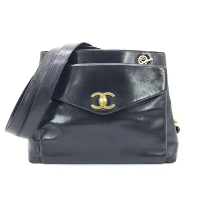 Pre-owned Chanel Coco Mark Chain Shoulder Women's Bag In Black