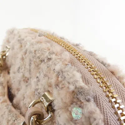 Pre-owned Chanel Pink Gold Cotton Wool Spangles Handbag Shoulder Bag ()