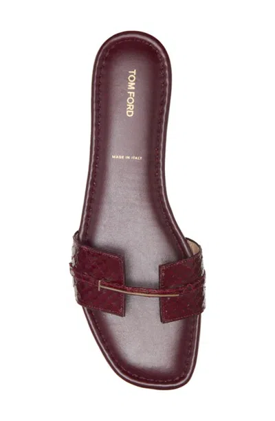 Tom Ford Python Embossed Slide Sandal In Red